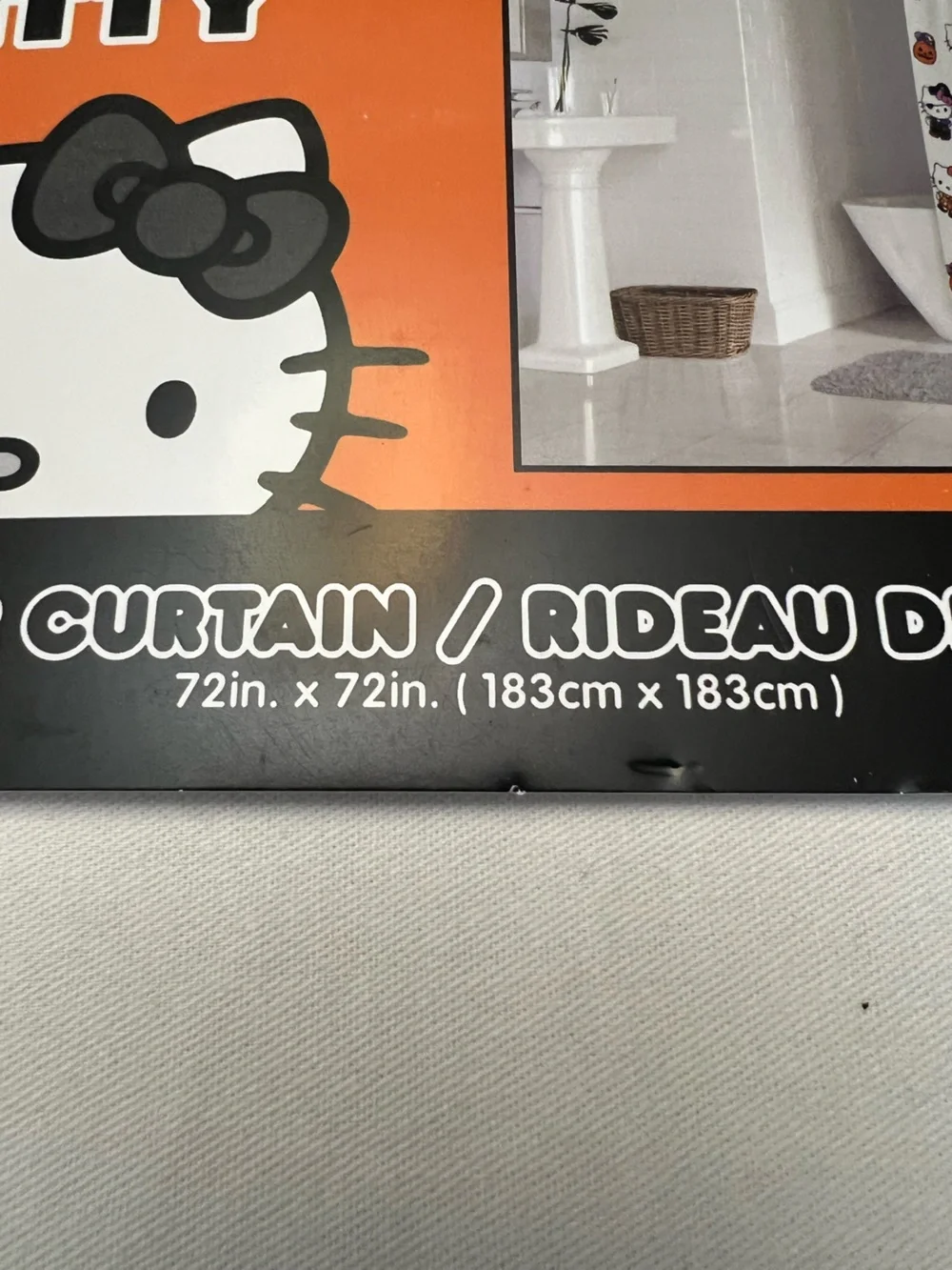 Hello Kitty Orange & White Halloween Curtain Panel
